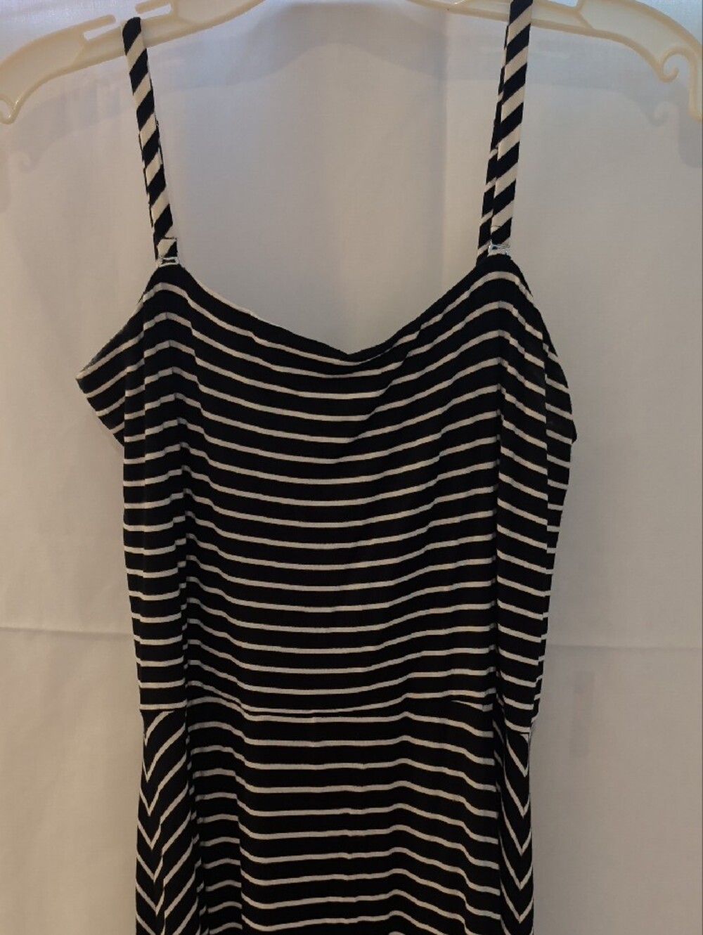 Black & White Striped Spaghetti Strap Maxi Dress - Picture 2 of 5